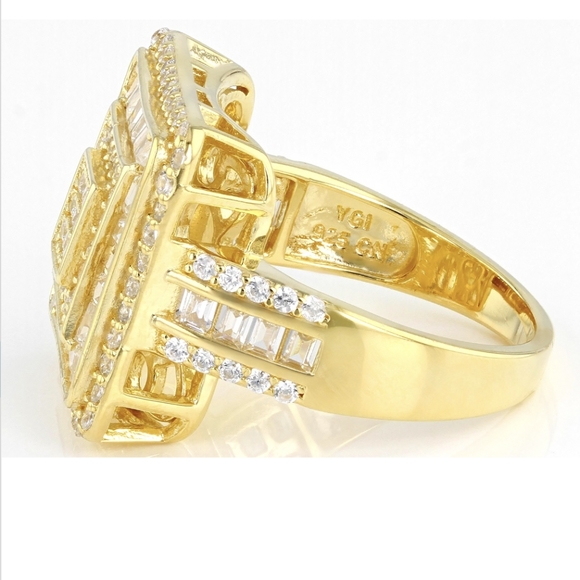 PRICE DROP -18k Gold and Cubic Zirconia Ring, 18k over silver, 925 NWOT - Picture 9 of 10